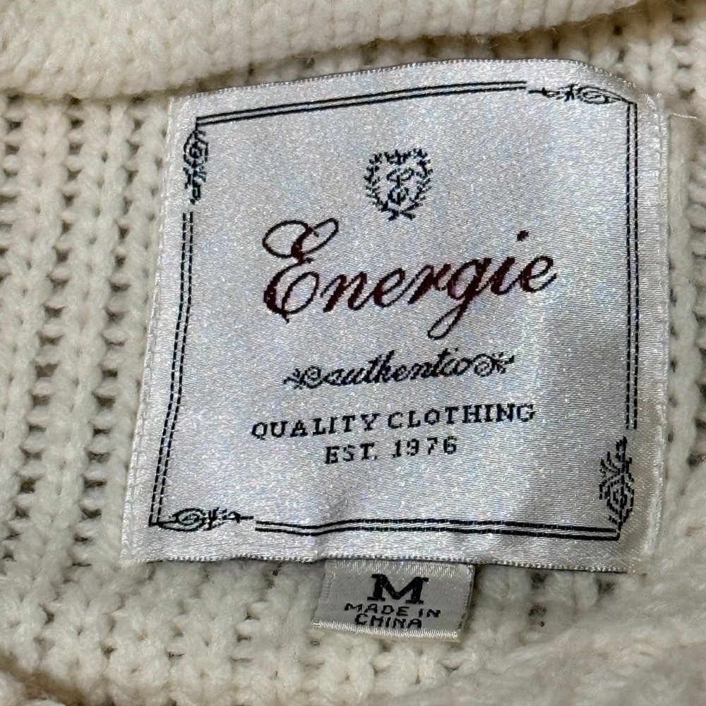 Energie Y2K Women's Sz M Button Front Hooded HighWaist Babydoll Cardigan Sweater - Picture 3 of 12